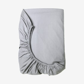Percale Fitted Sheet - Light Grey