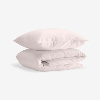Single Sateen Duvet Set (Duvet Cover + Pillow Case) - Light Pink