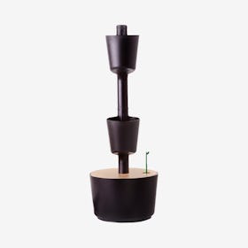 Smart 2-Pot Vertical Planter - Black / Pine