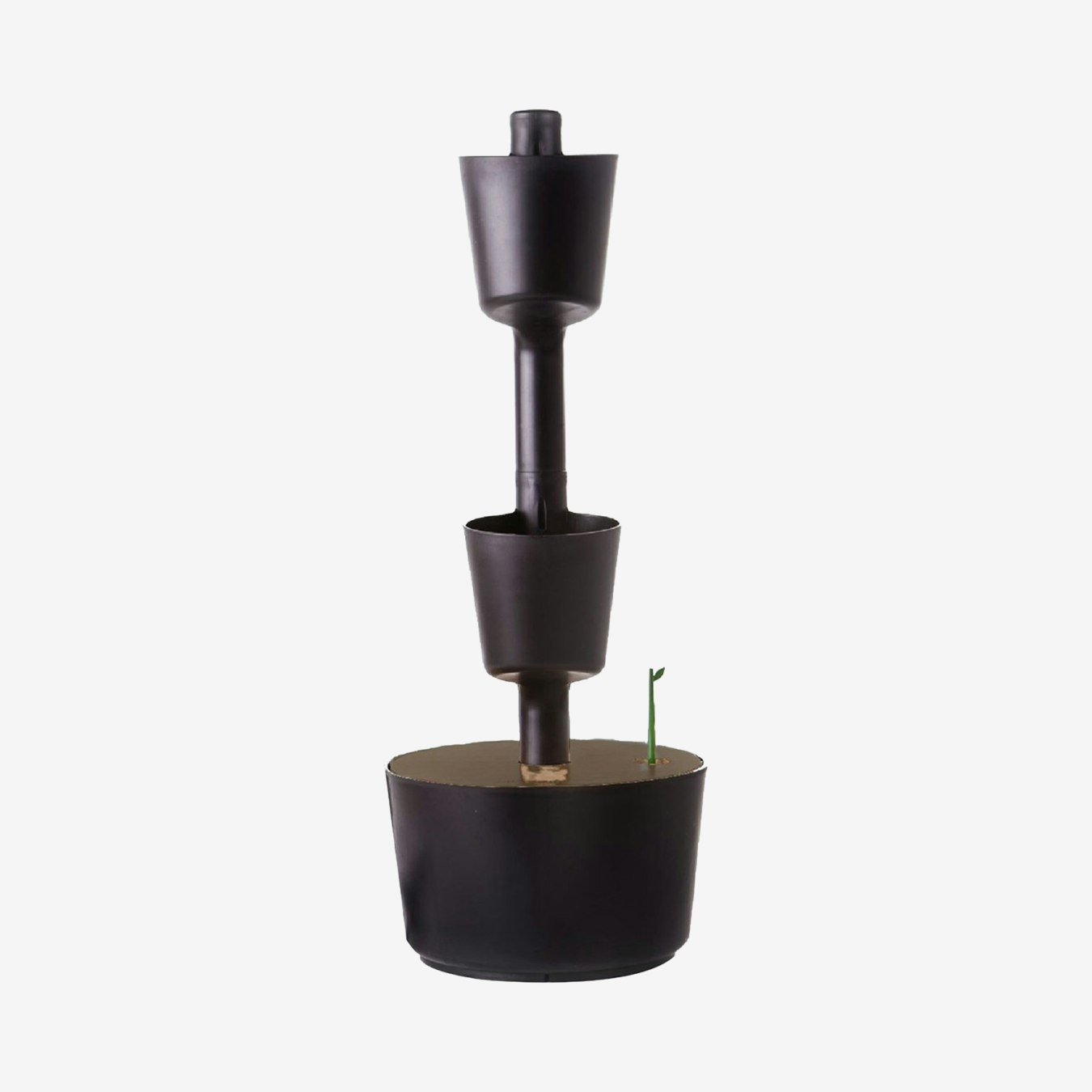 Smart 2-Pot Vertical Planter - Black / Teak