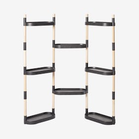 8-Tray Planter Shelf - Black