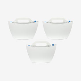 Self-Watering Wall Planters - White - Set of 3