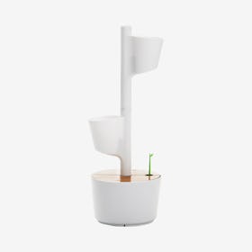 Smart 2-Pot Vertical Planter - White / Pine