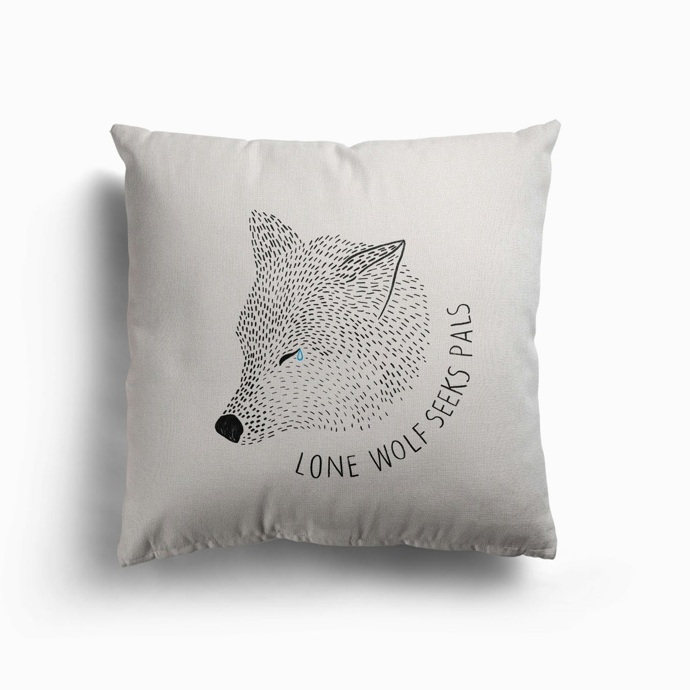 Lone Wolf Seeks Pals Canvas Cuscino