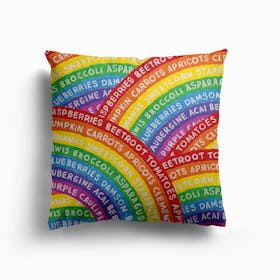 Eat The Rainbow Canvas Cushion