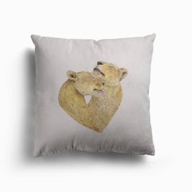 Lioness Lovers Canvas Cushion