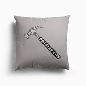 Smash The Patriarchy In Black Canvas Cushion