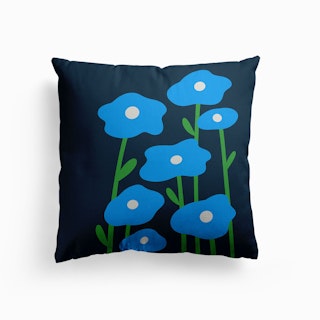 Blue Flowers For You Canvas Cushion