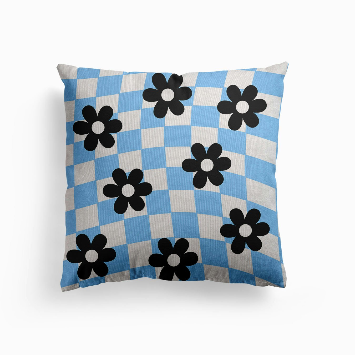 Wild Daisy Check Canvas Coussin