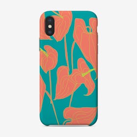 Bright Coloured Anthurium  Phone Case