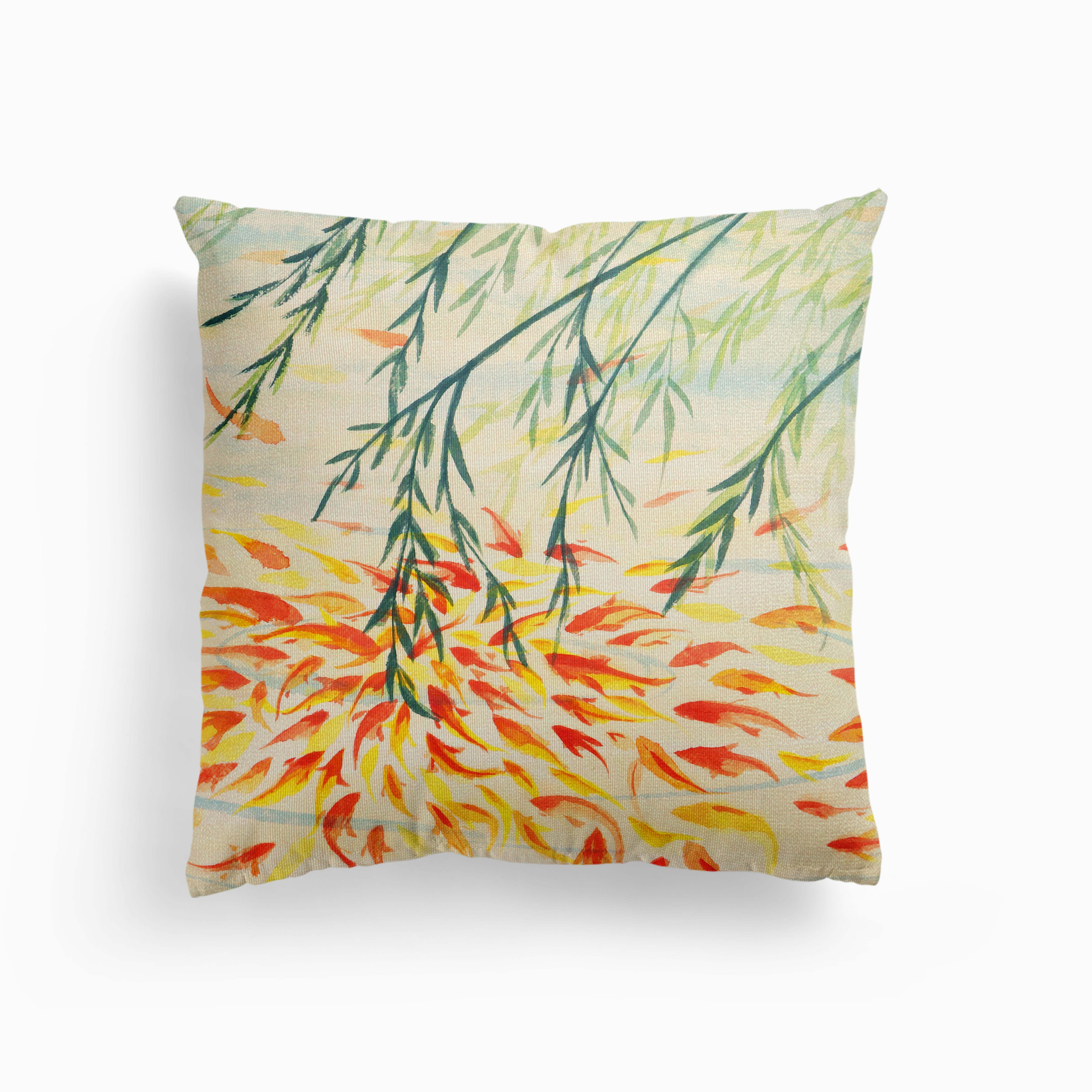 Koi 1 Canvas Cushion by Ran Hao