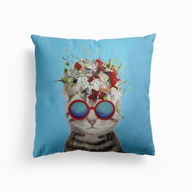 Flower Power Cat Cushion