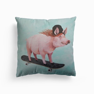 Pig Skateboarding Cushion