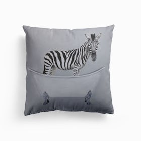Zebra In Bathtub Cushion