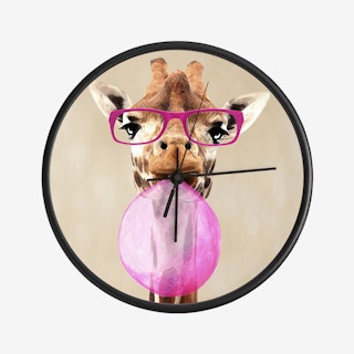 Giraffe With Bubblegum Clock