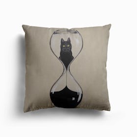 Hourglass Cat Canvas Cushion