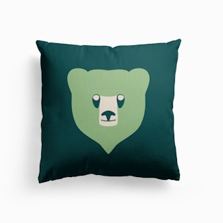 Bear Cub Mint Canvas Cushion