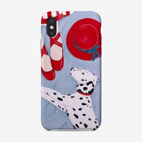 Dalmatian With Red Hat Phone Case