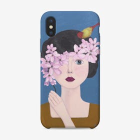Woman Holding Flowers Phone Case