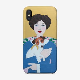 Woman And Jack Russell On Armchair Phone Case