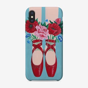 Red Shoes And Flowers Phone Case
