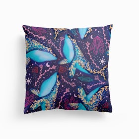 Celestial Whale Adventures Canvas Cushion