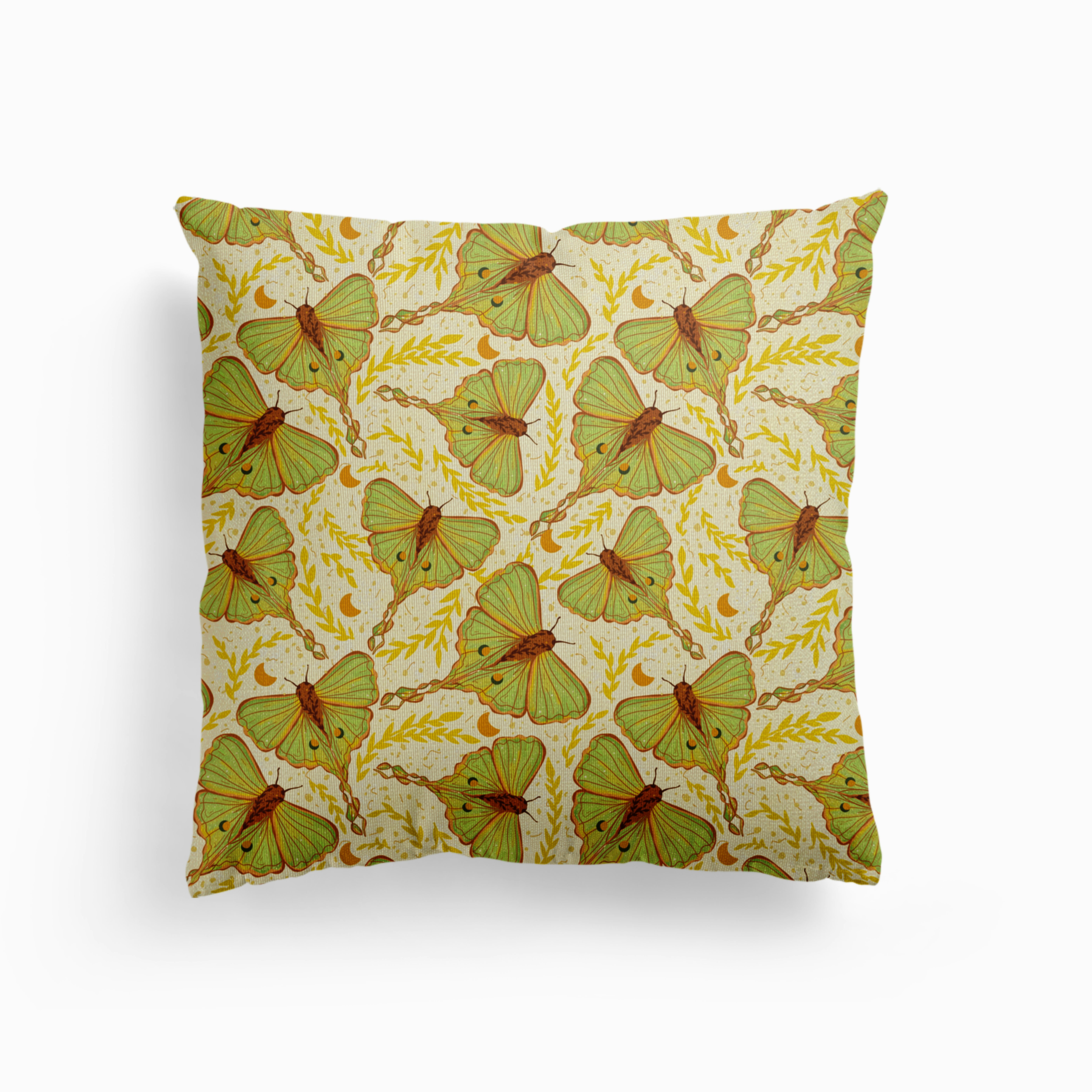 Mystic Luna Moth Canvas Cushion by Mitalim Designs