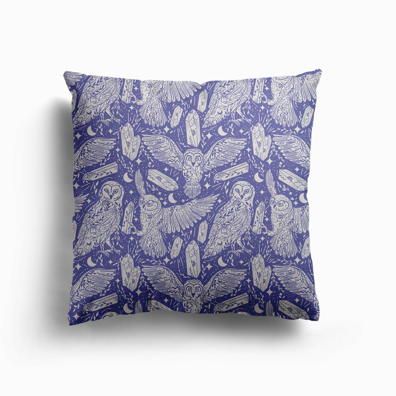 Owl Crystal Magic Canvas Cushion by Mitalim Designs