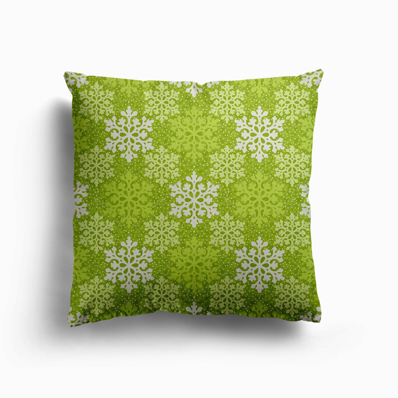 Christmas Snowflake Green Canvas Coussin
