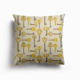 Vintage Keys Canvas Cushion