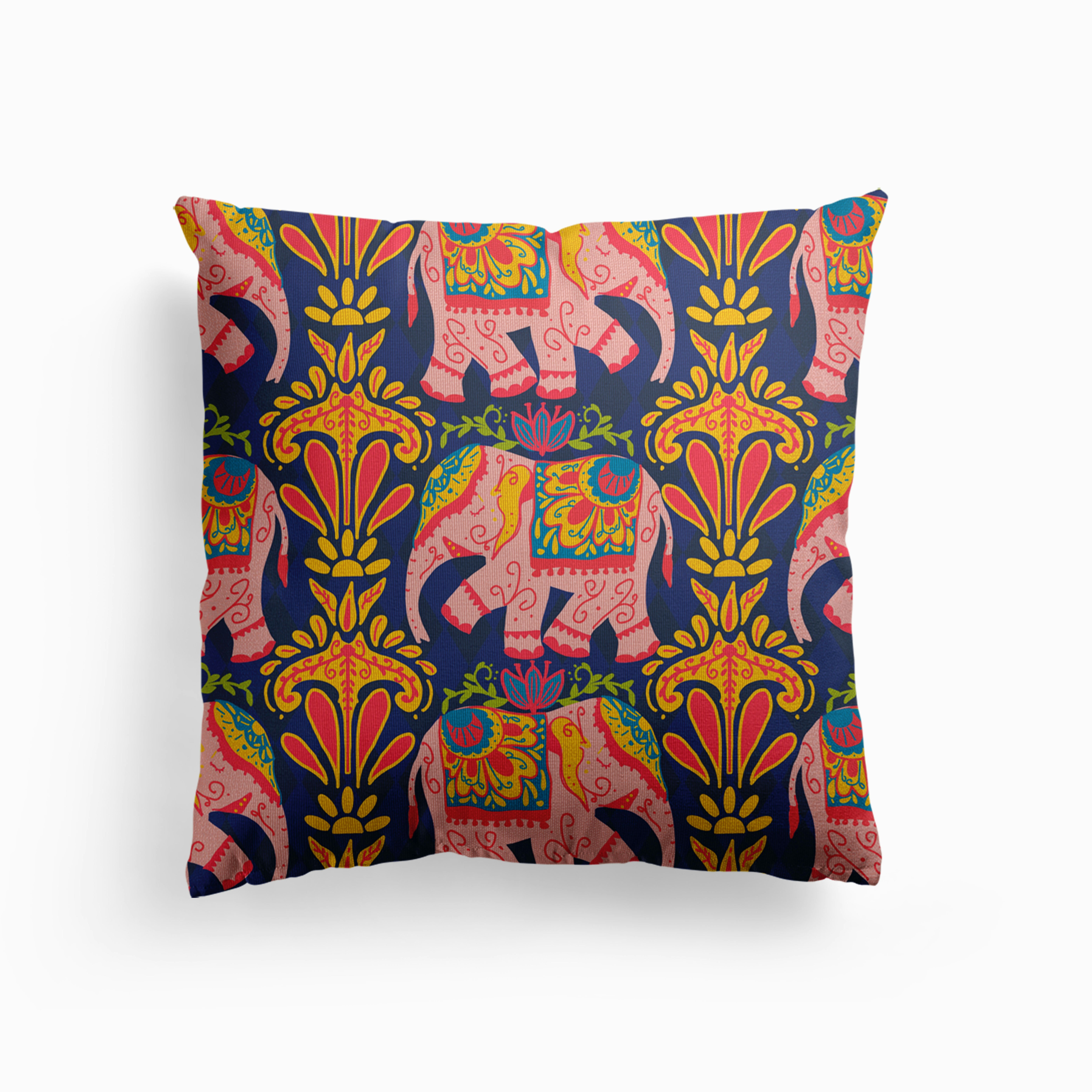 Pink Elephant Canvas Kissen