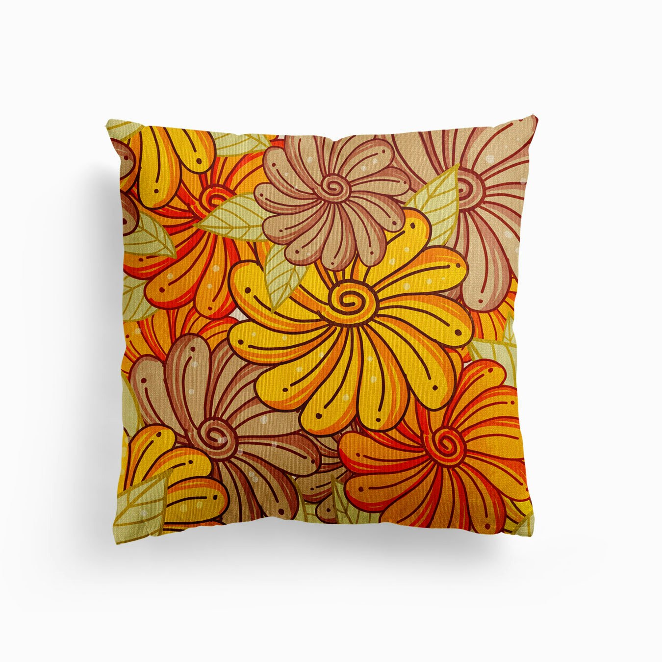 Groovy Vintage Blooms Canvas Kissen