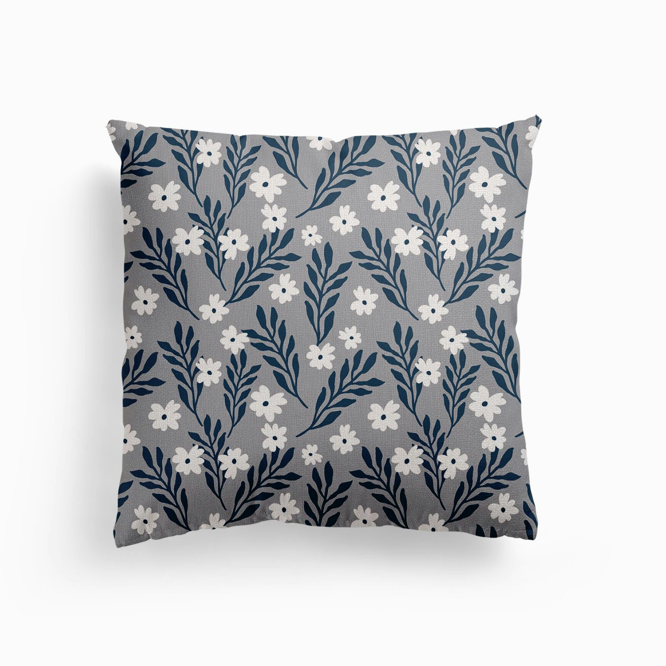 Little Blooms Grey Canvas Coussin