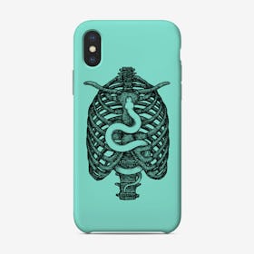 Rib Cage And Snake Green Phone Case