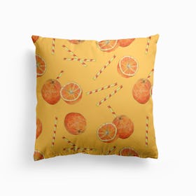 Orange Juice Orange Cushion