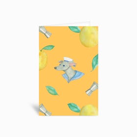 Salty Dog Yellow Greetings Card