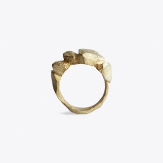 Cut Rock Ring in Gold