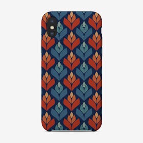 Blue And Red Retro Trefoil Pattern Phone Case