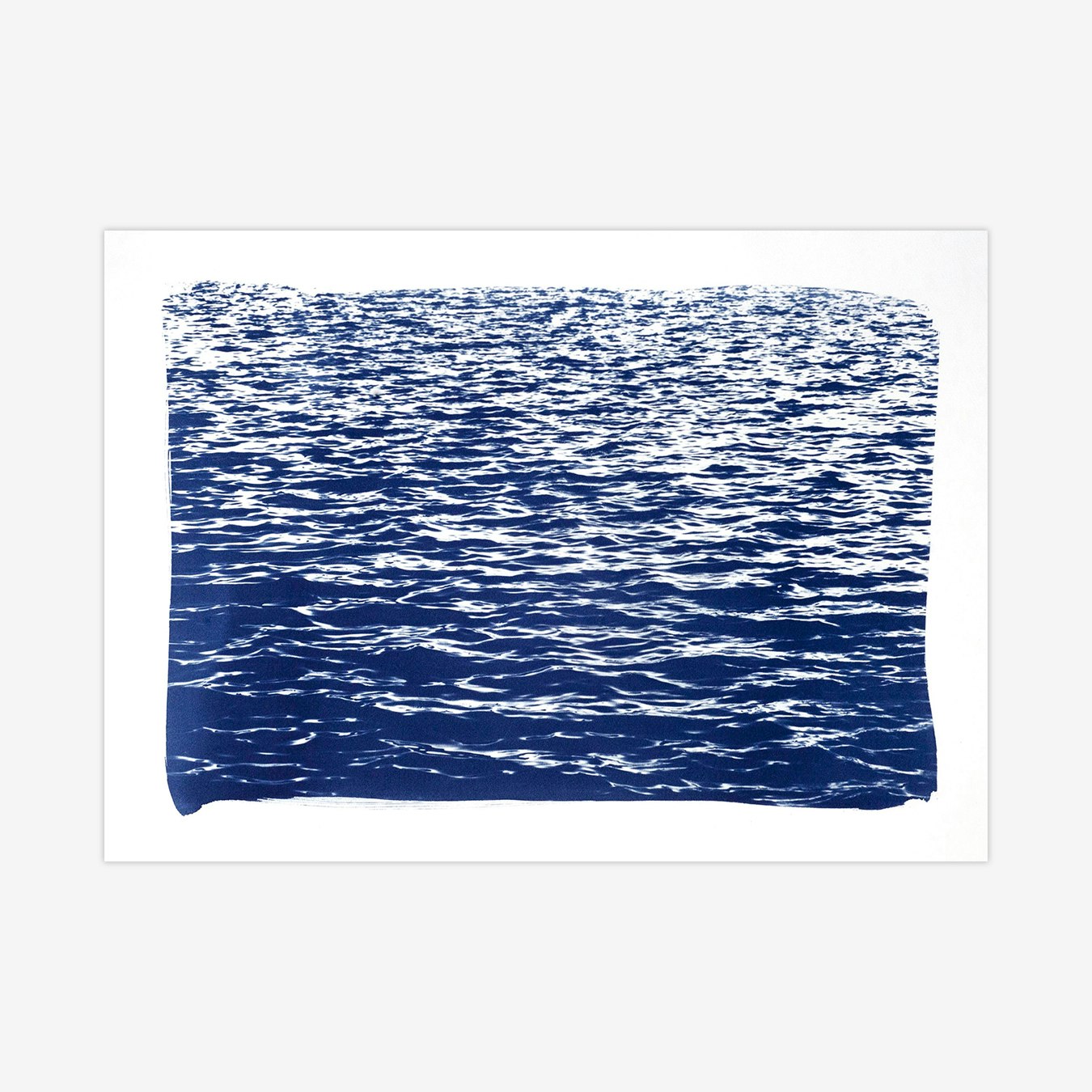 Mediterranean Blue Sea Waves (White) by Kind of Cyan