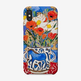 California Poppy Still Life With Horse Vase And Greek Busts Phone Case