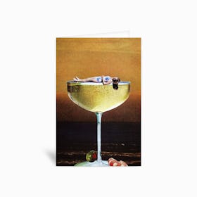 Champagne Sunset Greetings Card