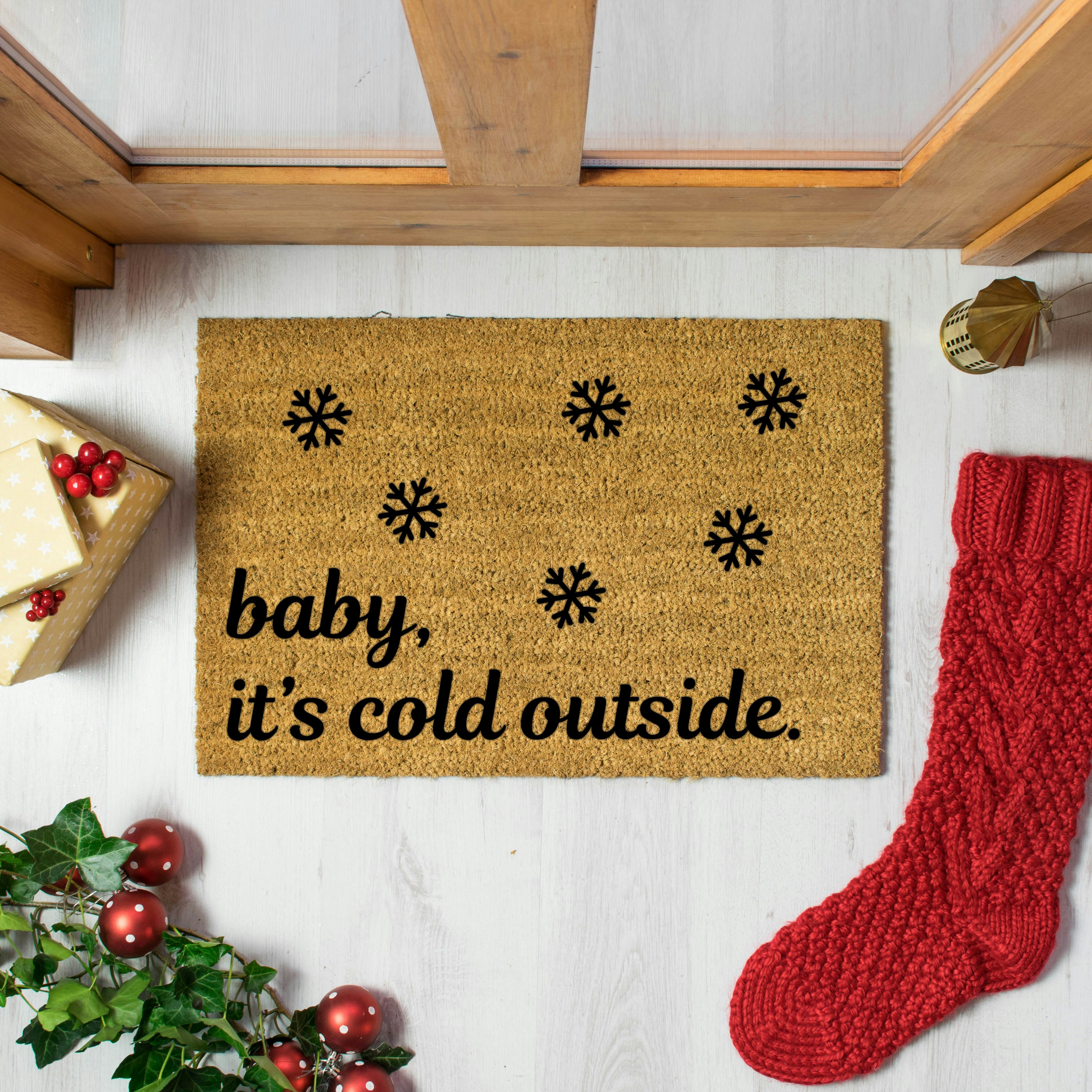 Baby It S Cold Outside Snowflakes Doormat By Artsy Doormats Fy