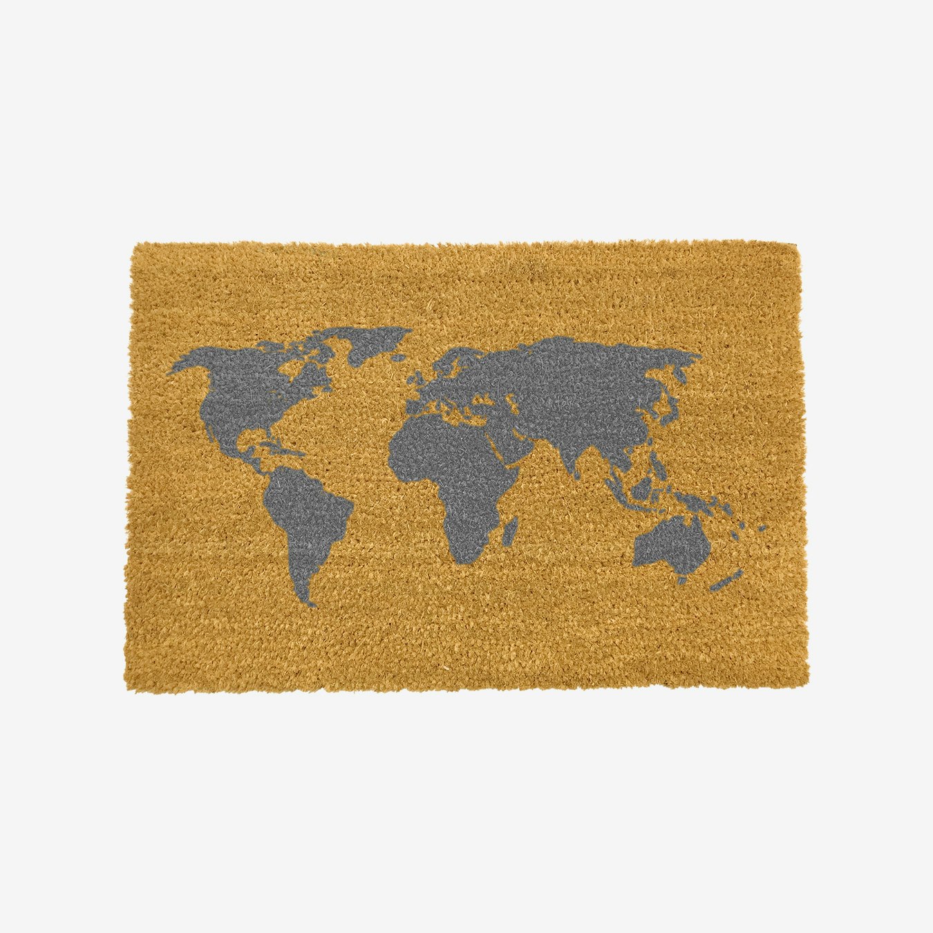 World Map Grey Doormat By Artsy Doormats Fy