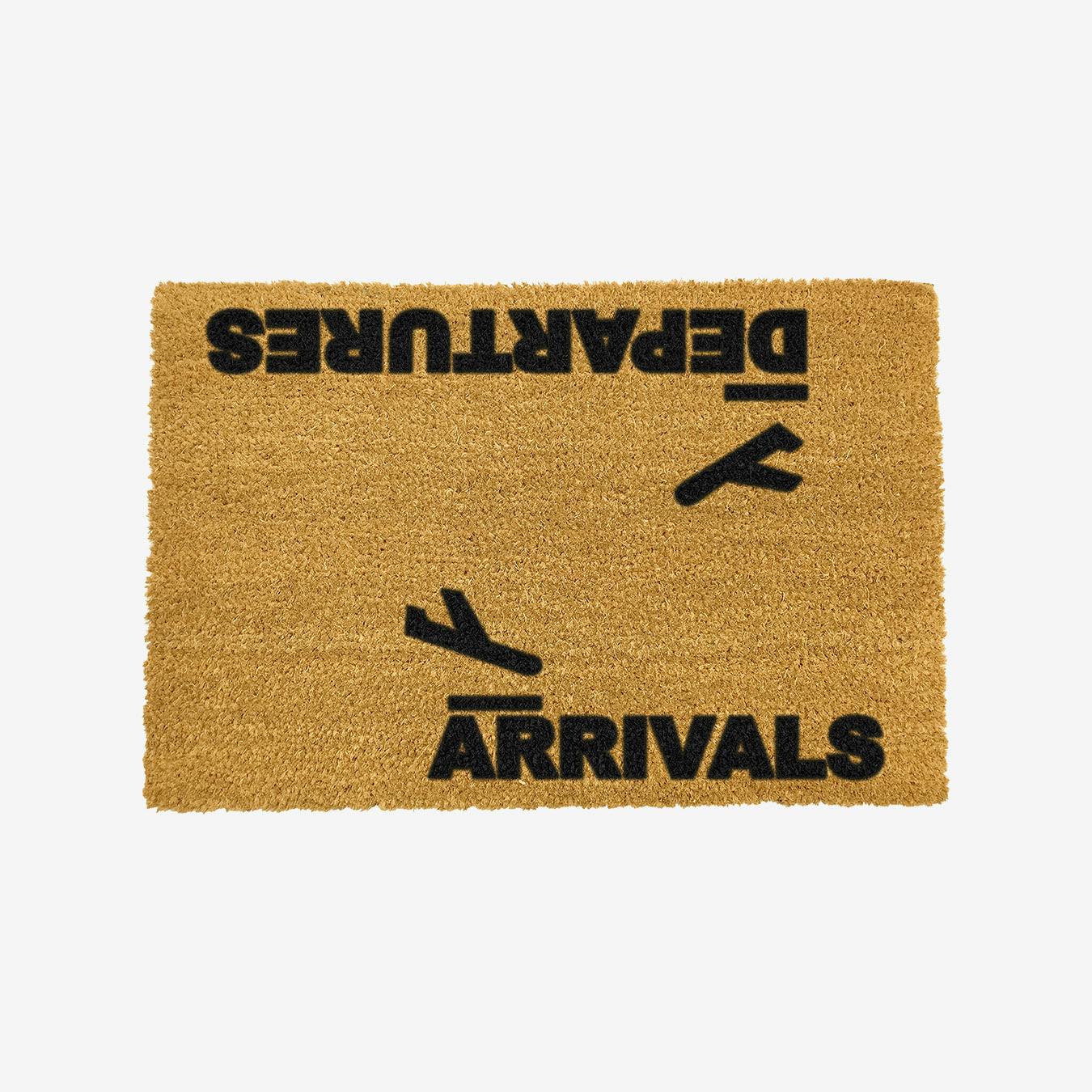 arrivals departures doormat