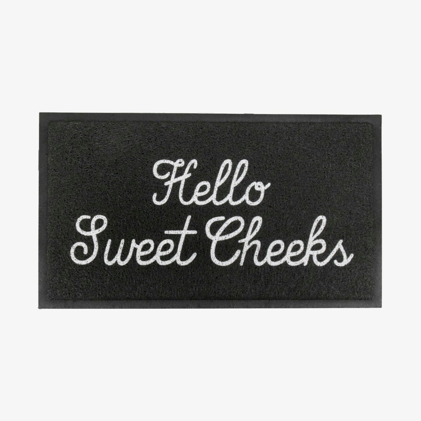 Black Hello Sweet Cheeks Doormat by Artsy Mats