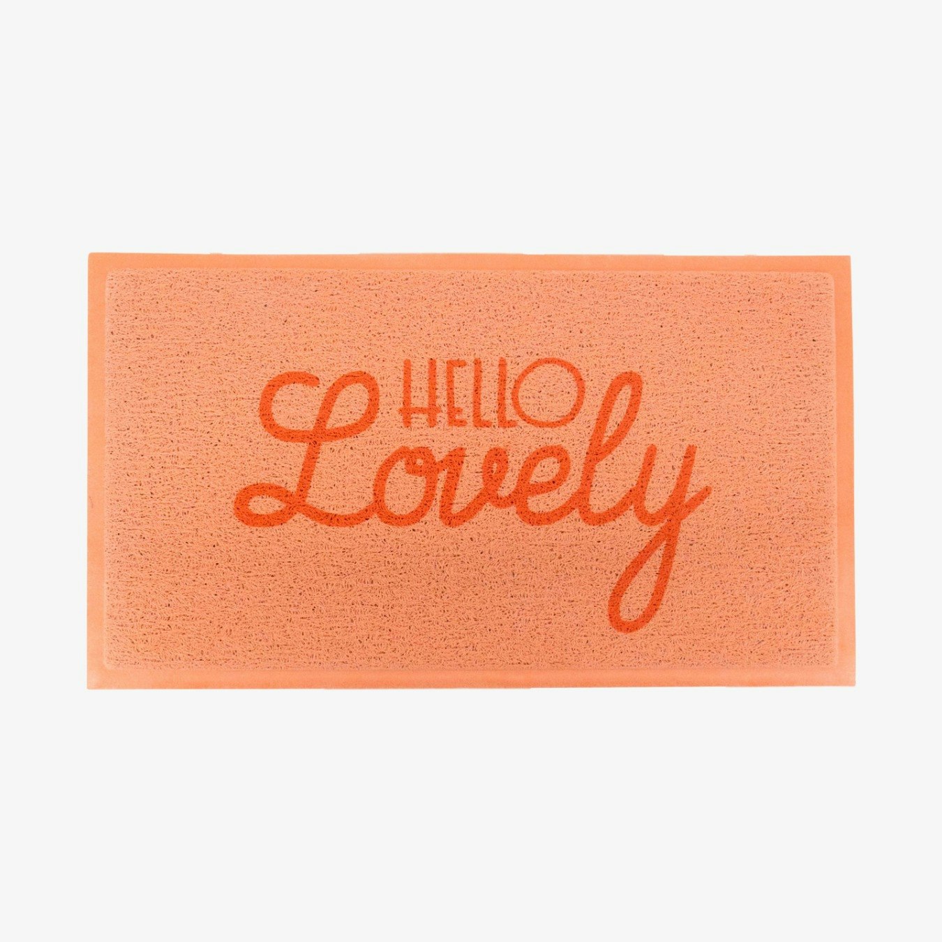 Orange Hello Lovely Doormat by Artsy Mats