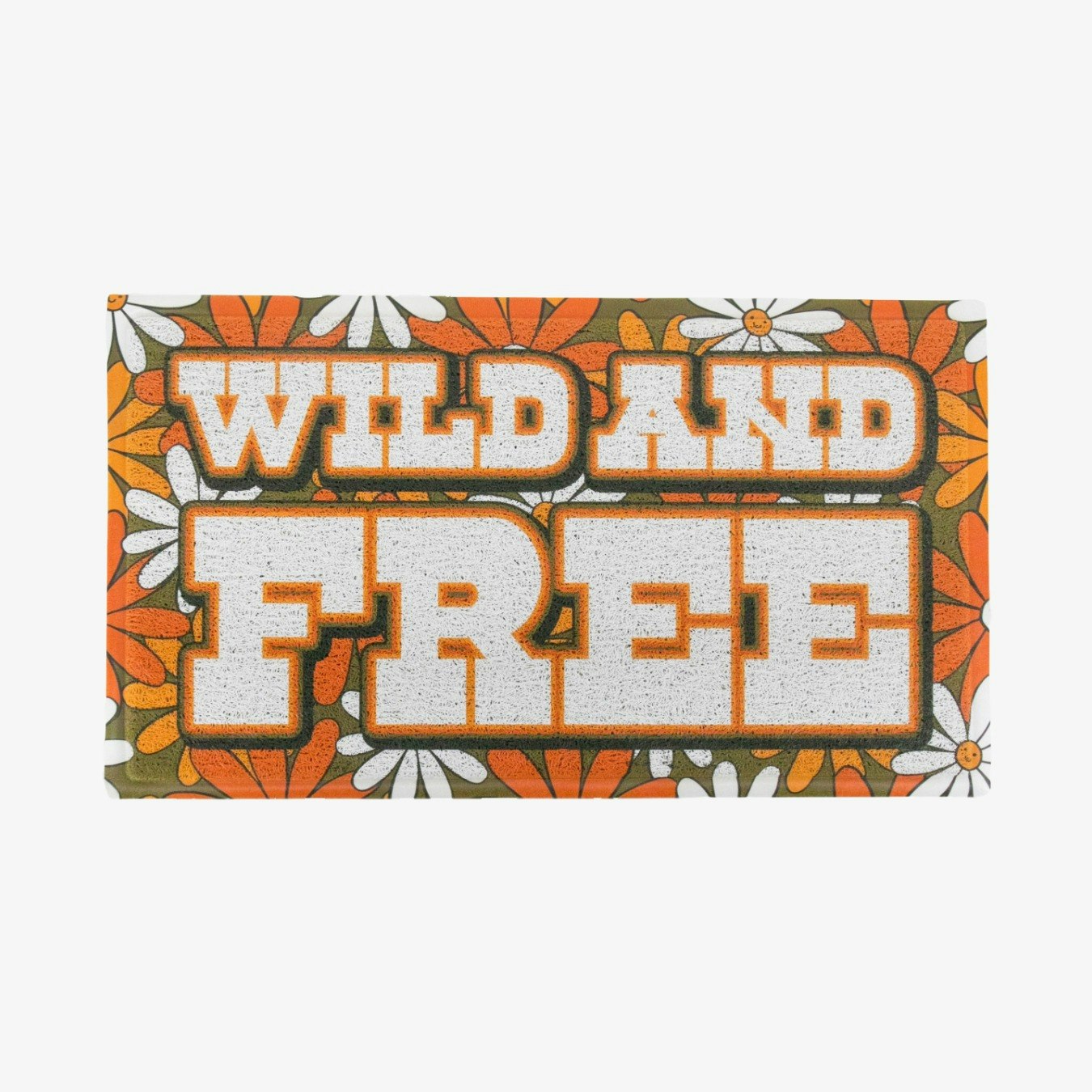 Orange Wild And Free Doormat by Artsy Mats