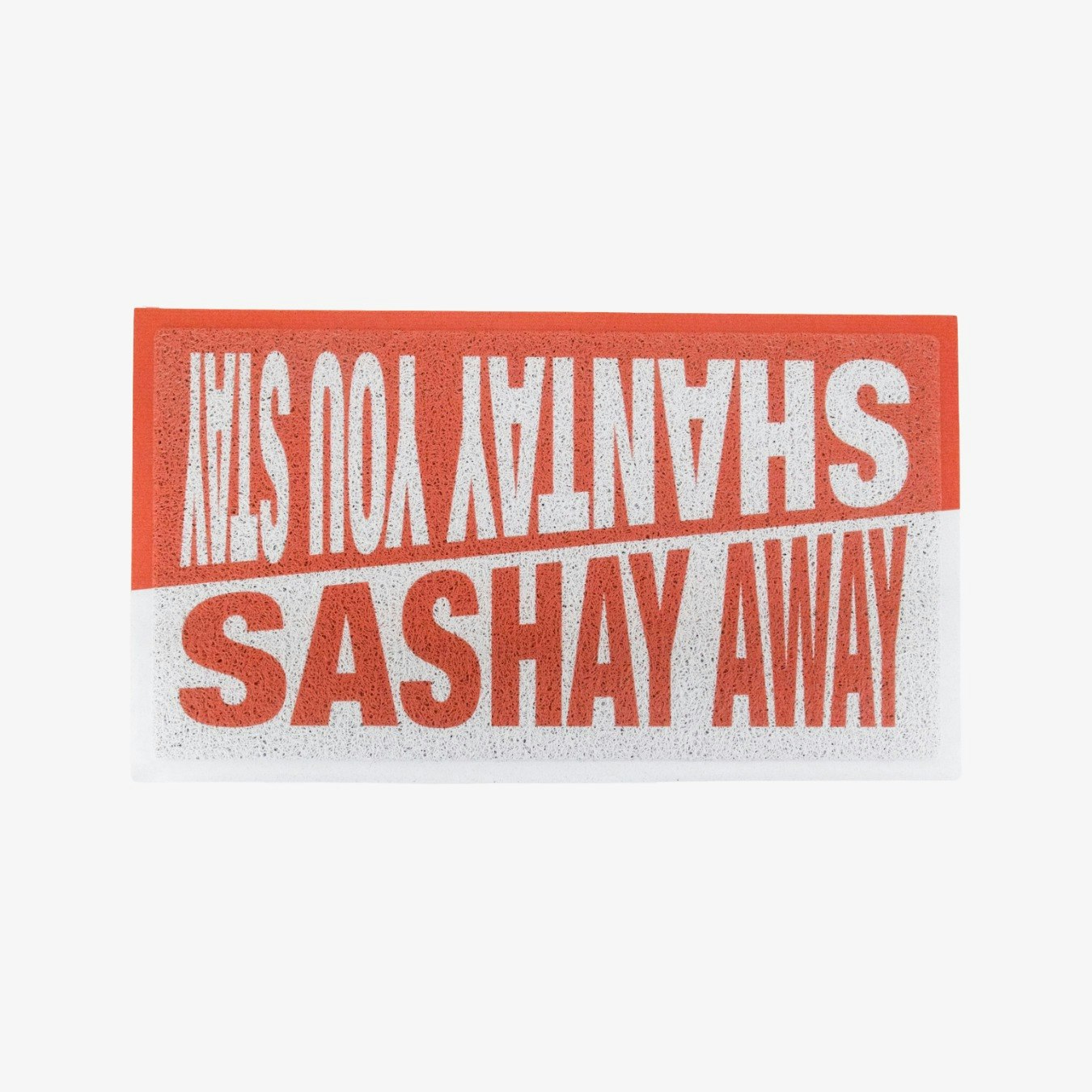 Red/White Sashay Away Doormat by Artsy Mats