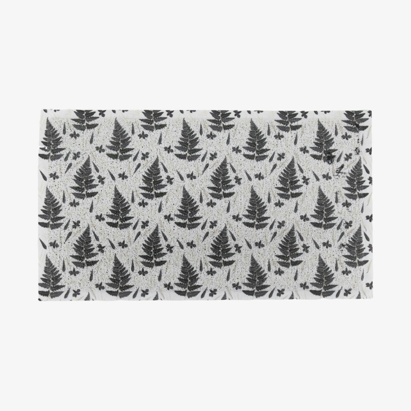 White Fern Leaf Doormat by Artsy Mats