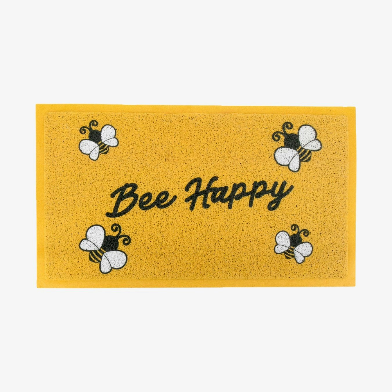 Yellow Bee Happy Doormat by Artsy Mats